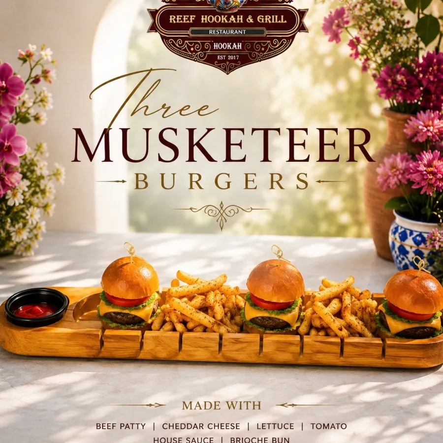 THREE MUSKETEER BURGERS